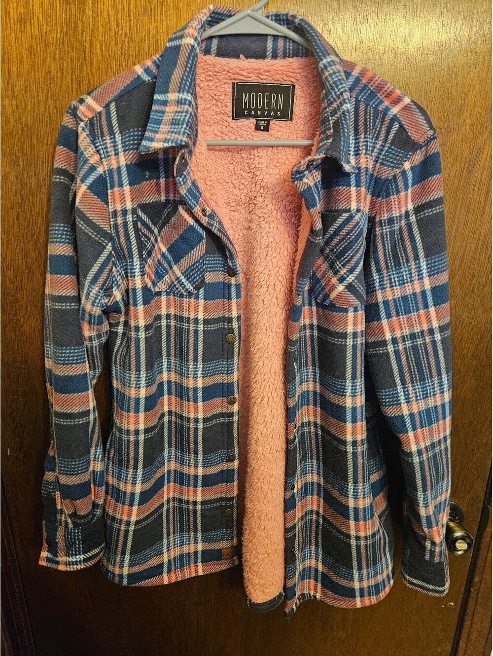 Modern Canvas Women's Plaid Sherpa Lined Flannel Shirt Jacket